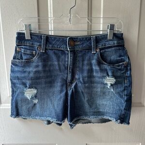 Maurices High Rise Distressed Blue Jean Short